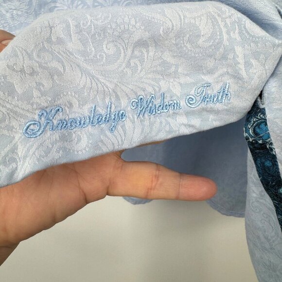 ROBERT GRAHAM Geometric blue on blue design Short Sleeve Shirt - Picture 6 of 11